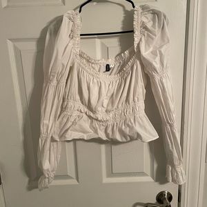 Ruffled White Blouse